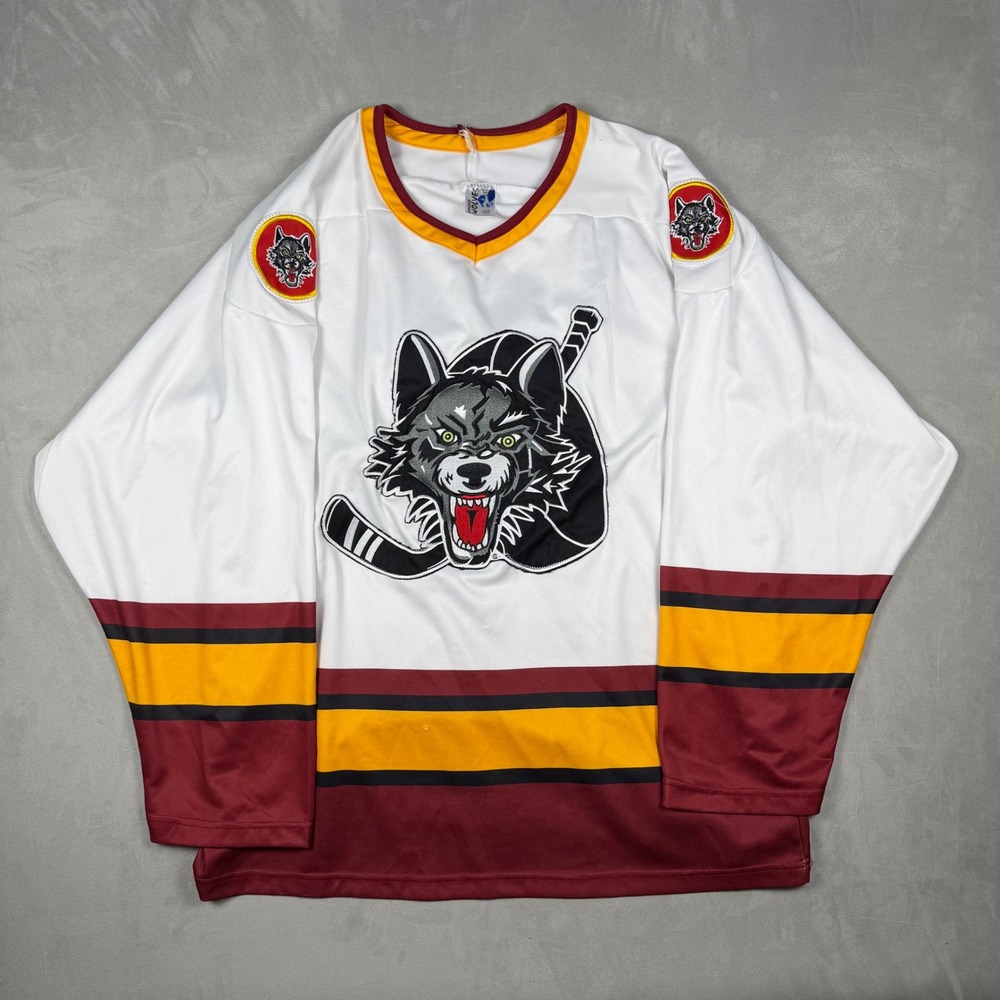 90s Mens Chicago Wolves AHL Hockey Jersey Sportswear Large